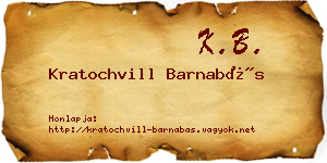 Kratochvill Barnabás névjegykártya